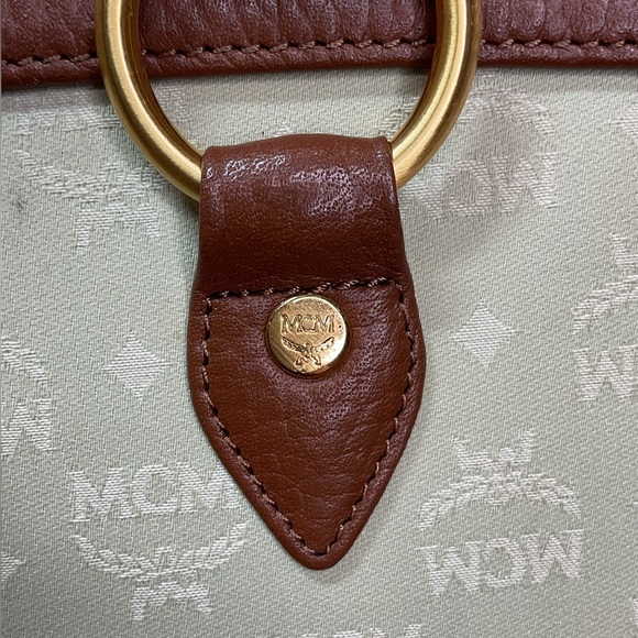 MCM Vintage Leather Trim and Mint Green Satchel - Picture 11 of 15